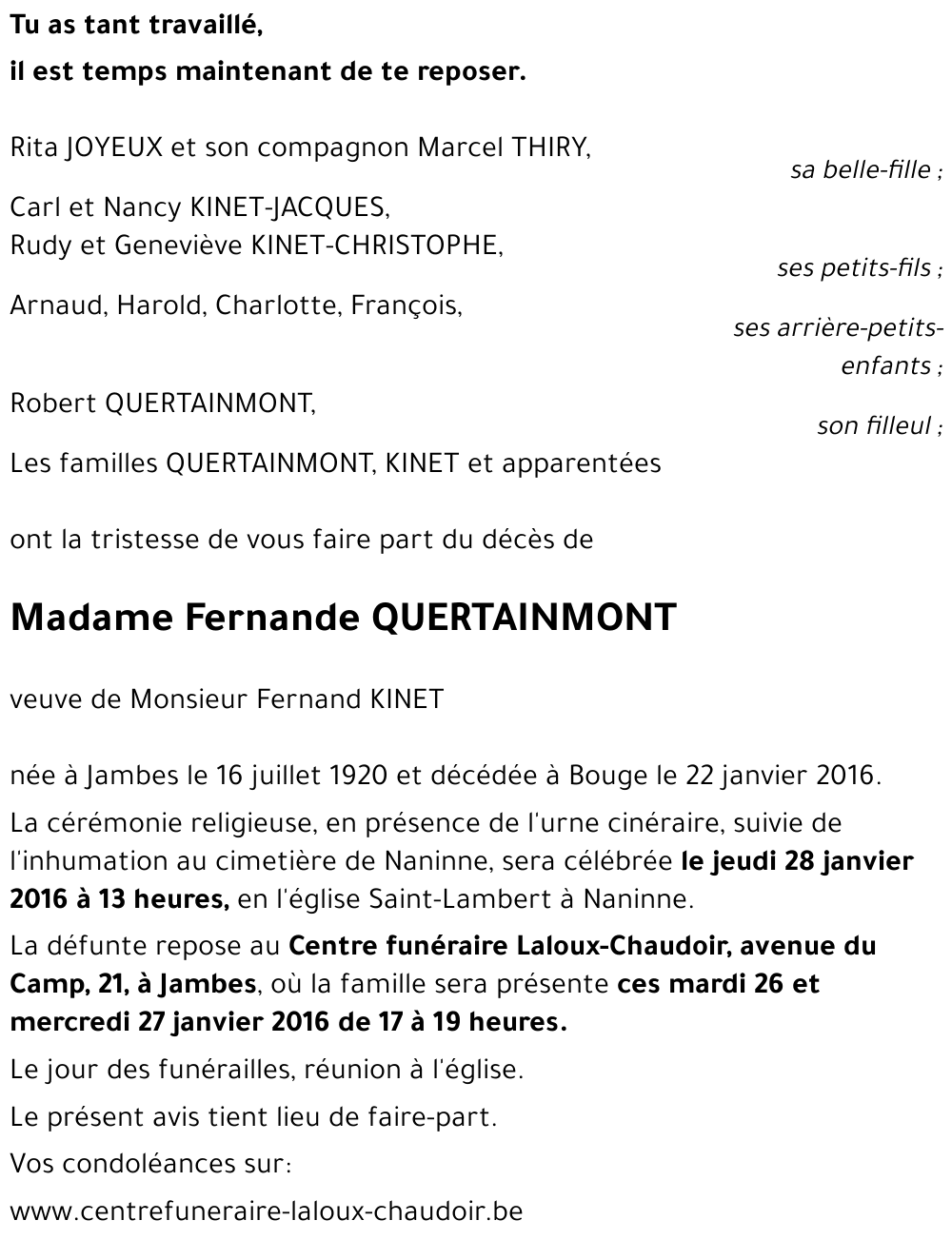 Fernande QUERTAINMONT