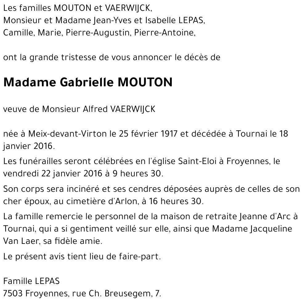 Gabrielle MOUTON