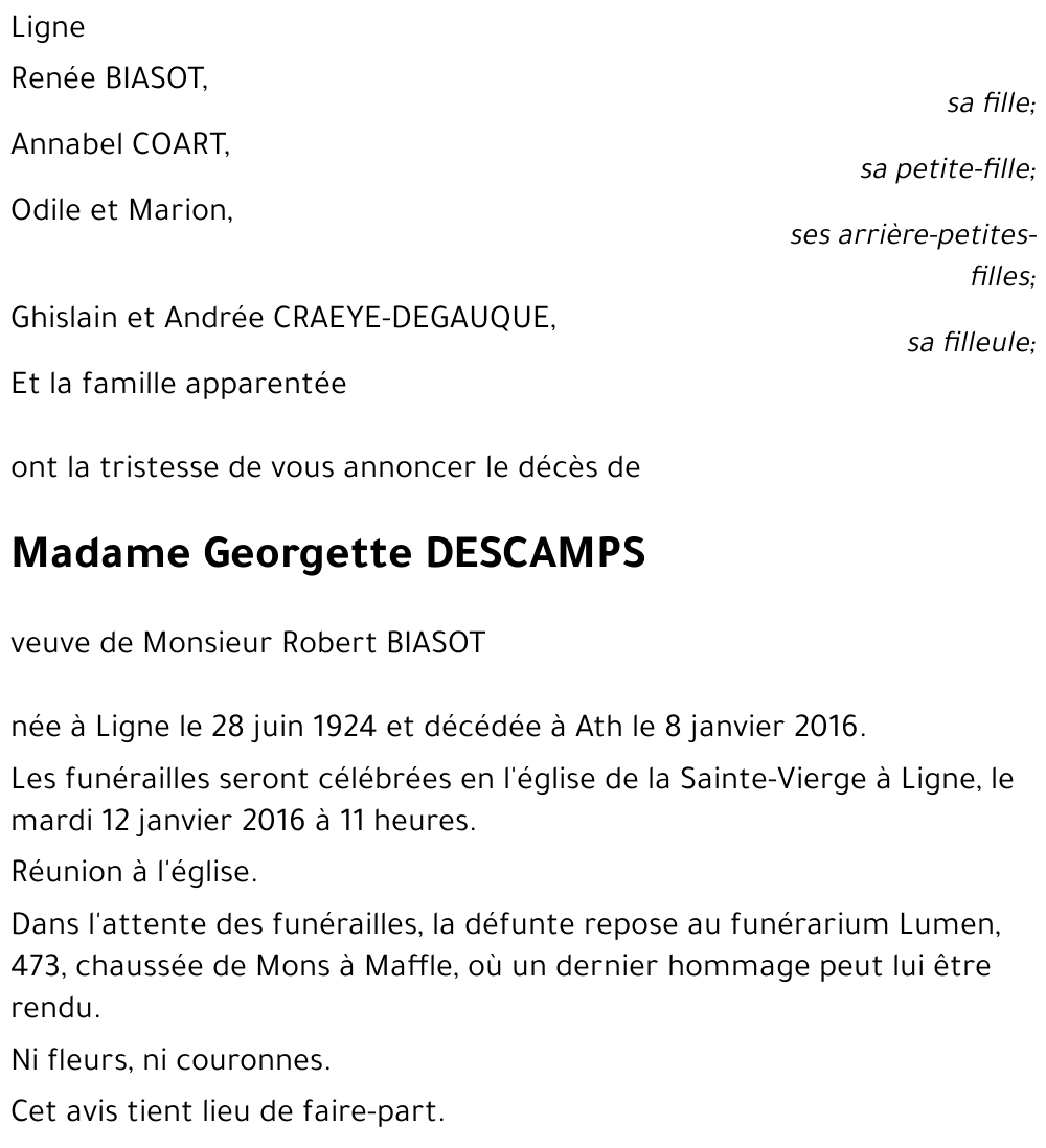 Georgette DESCAMPS