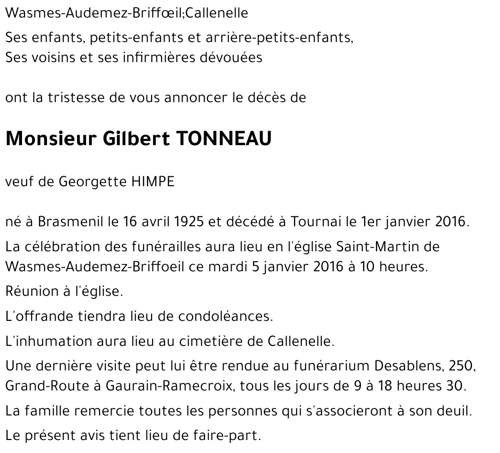 Gilbert TONNEAU