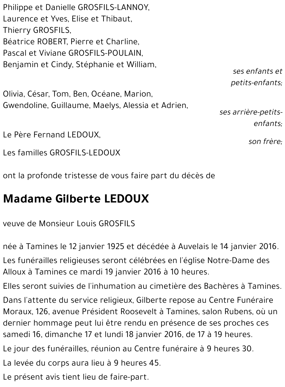 Gilberte LEDOUX