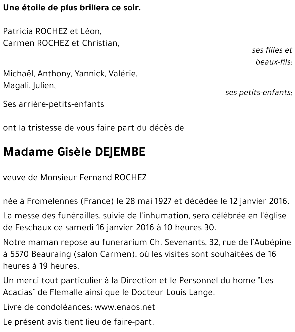 Gisèle DEJEMBE