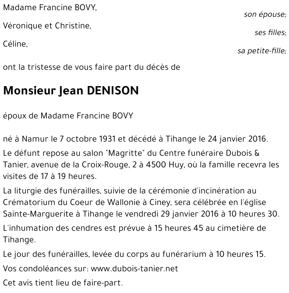 Jean DENISON