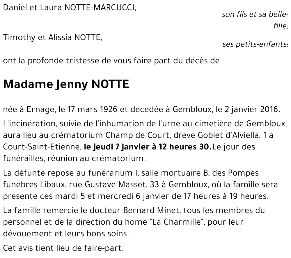 Jenny NOTTE