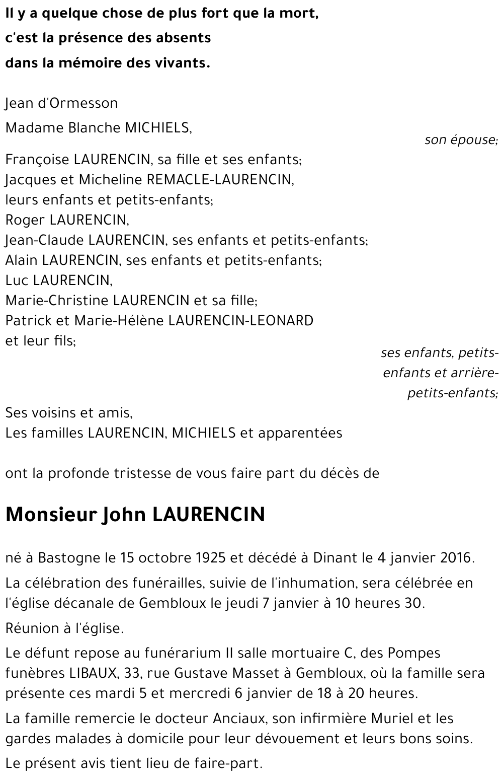 John LAURENCIN
