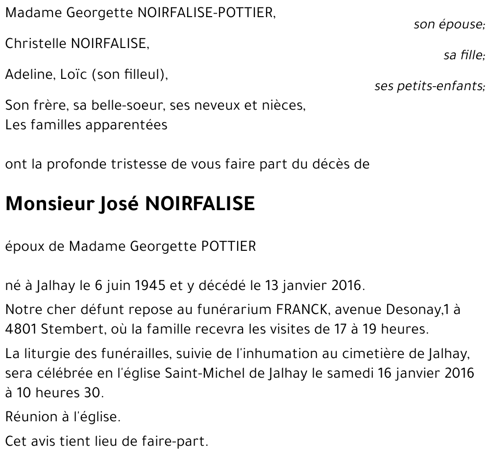 José NOIRFALISE