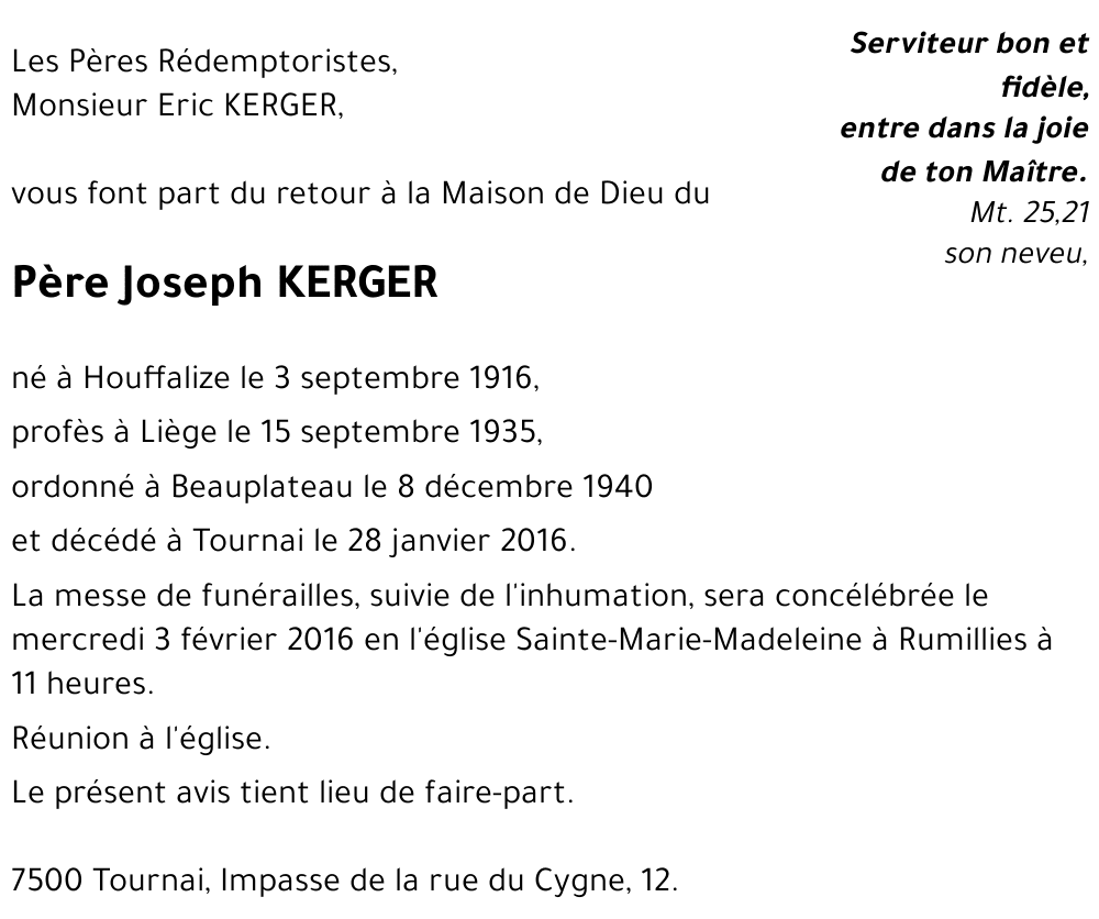 Joseph KERGER