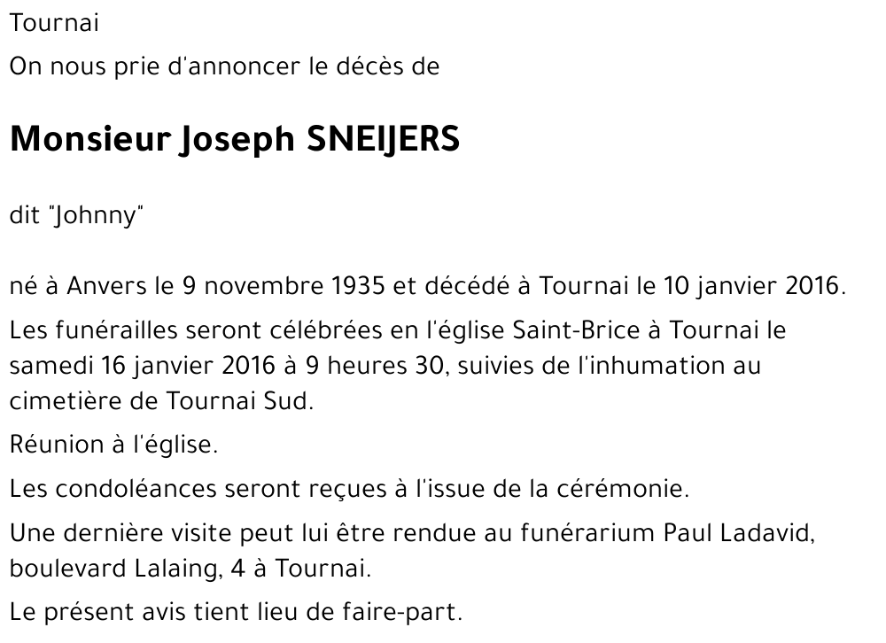 Joseph SNEIJERS