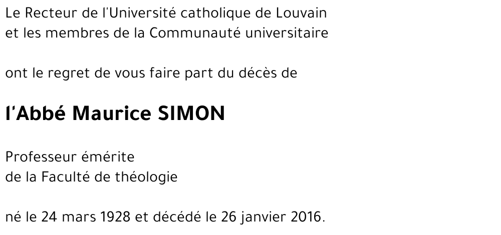 l'abbé Maurice SIMON