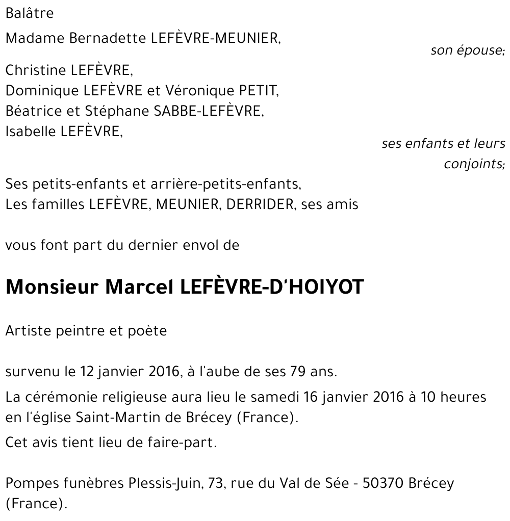 Marcel LEFEVRE-D'HOIYOT