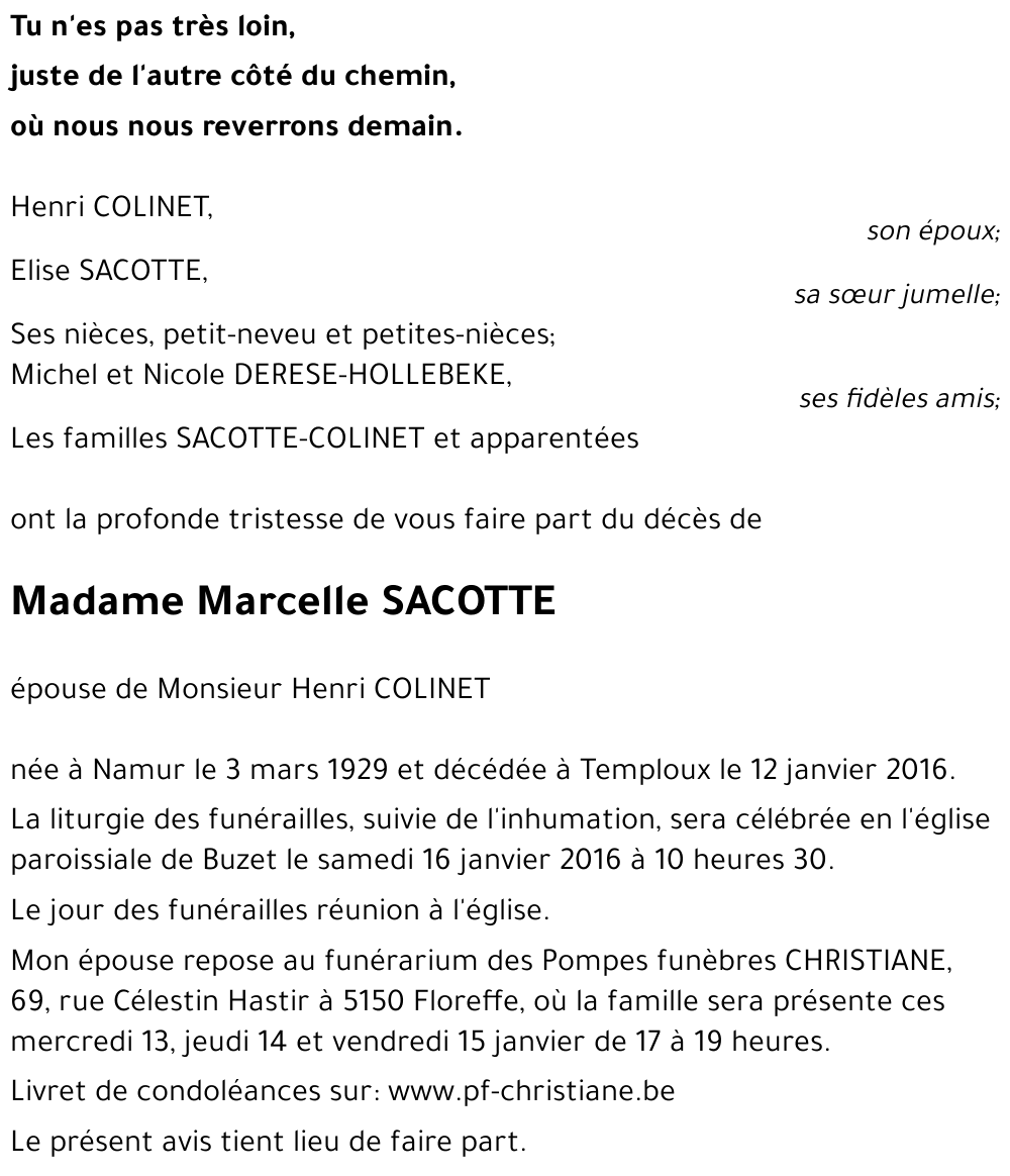 Marcelle SACOTTE