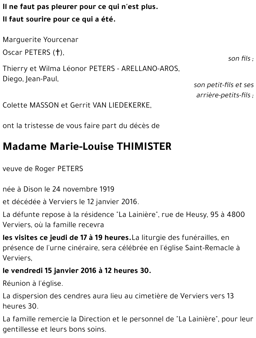 Marie-Louise THIMISTER