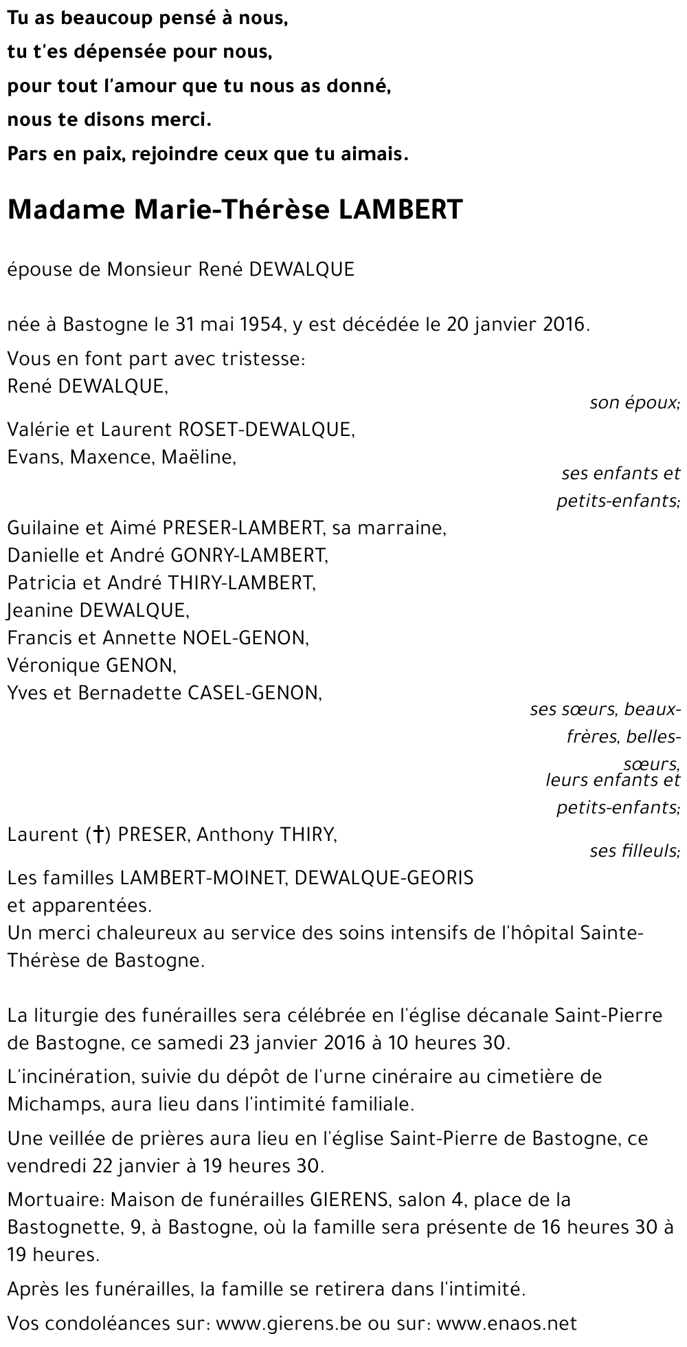Marie-Thérèse LAMBERT