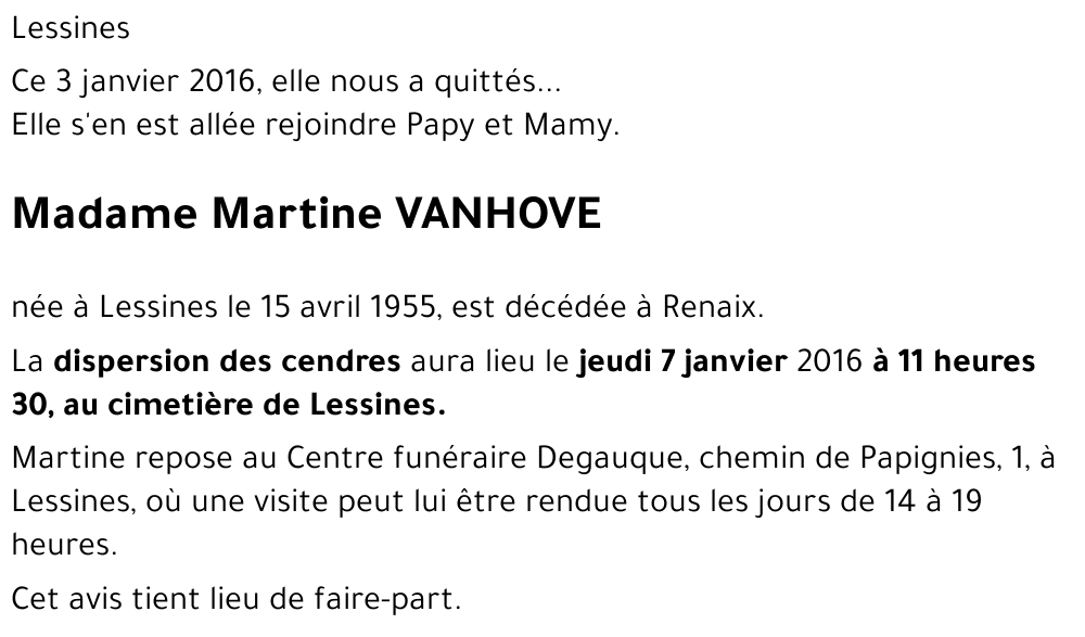 Martine VANHOVE