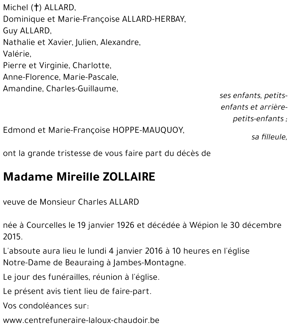 Mireille ZOLLAIRE