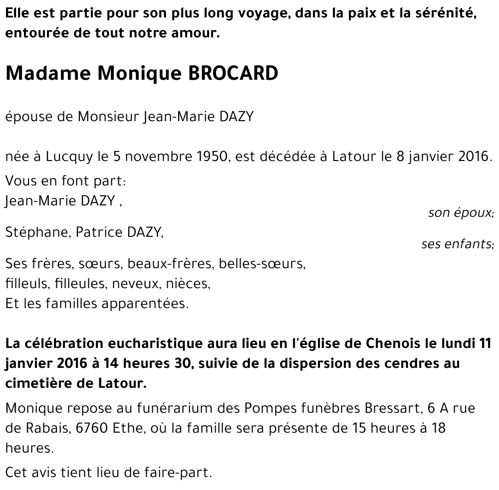 Monique BROCARD 