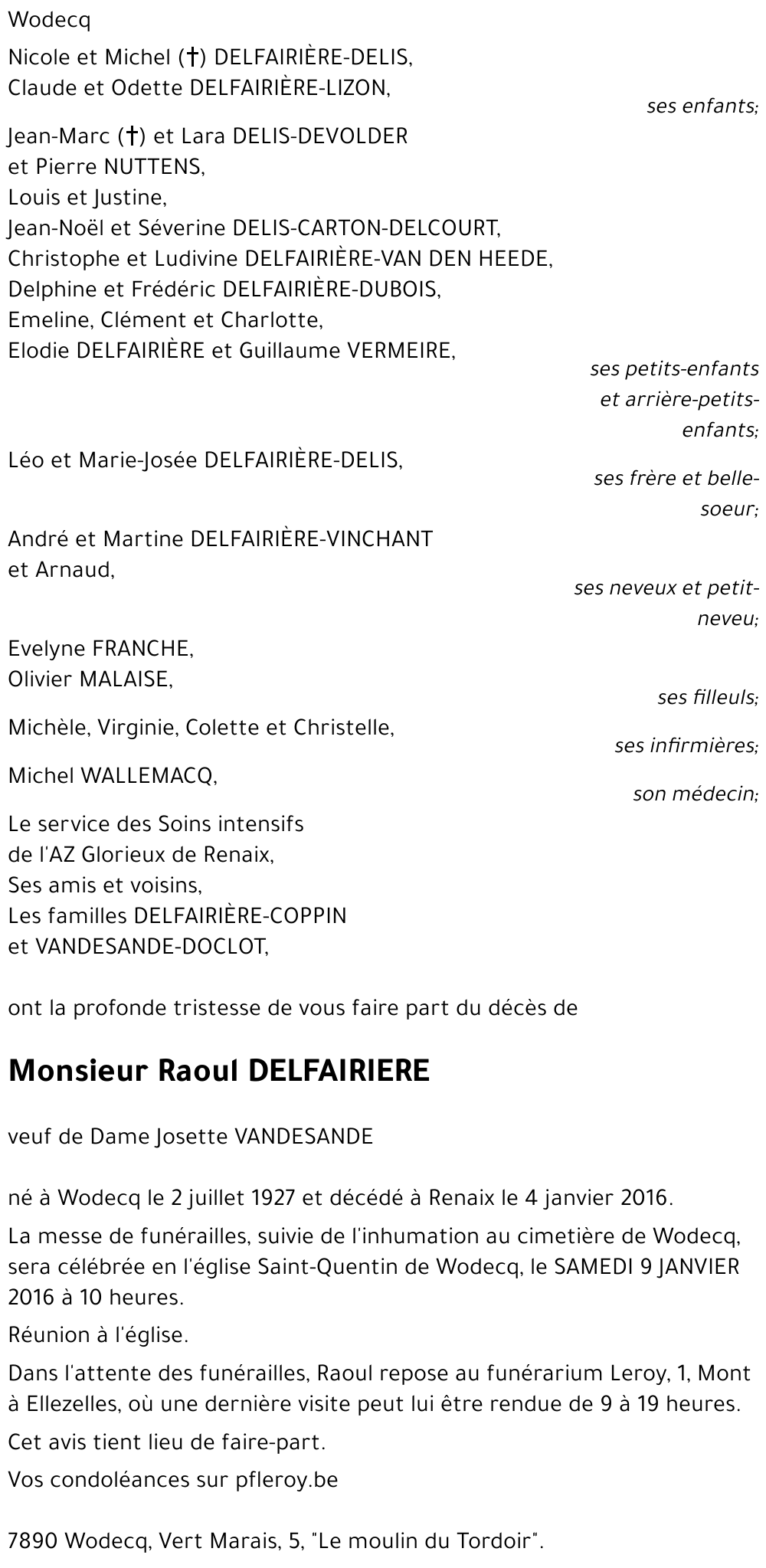Raoul DELFAIRIERE