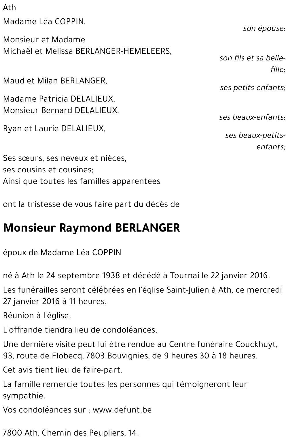 Raymond BERLANGER