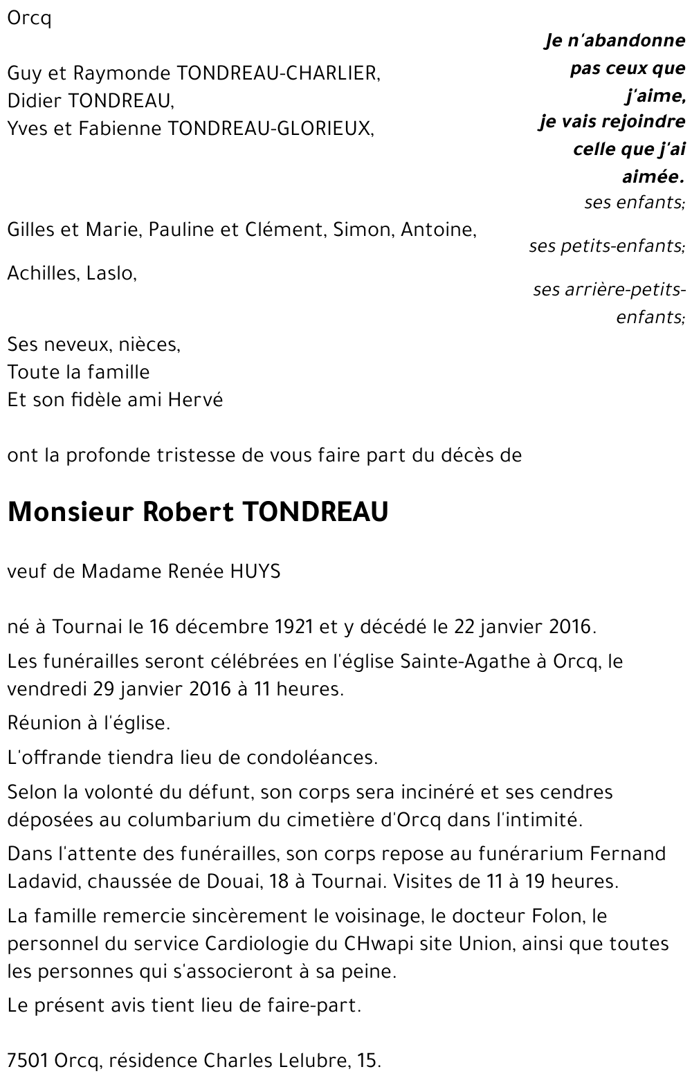 Robert TONDREAU