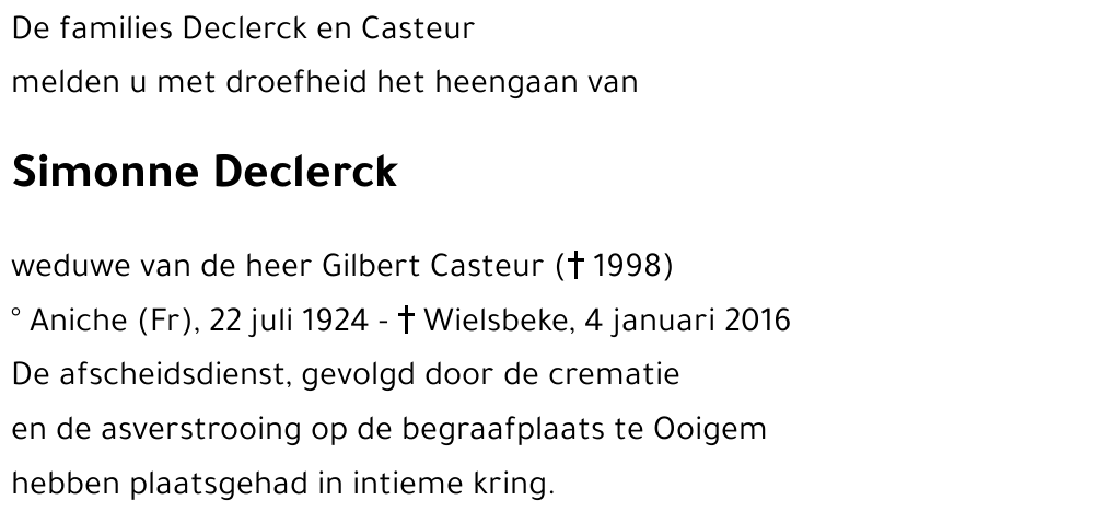 Simonne DECLERCK