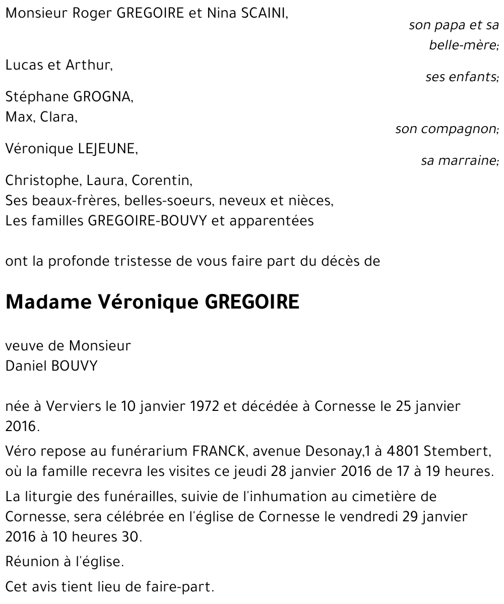 Véronique GREGOIRE