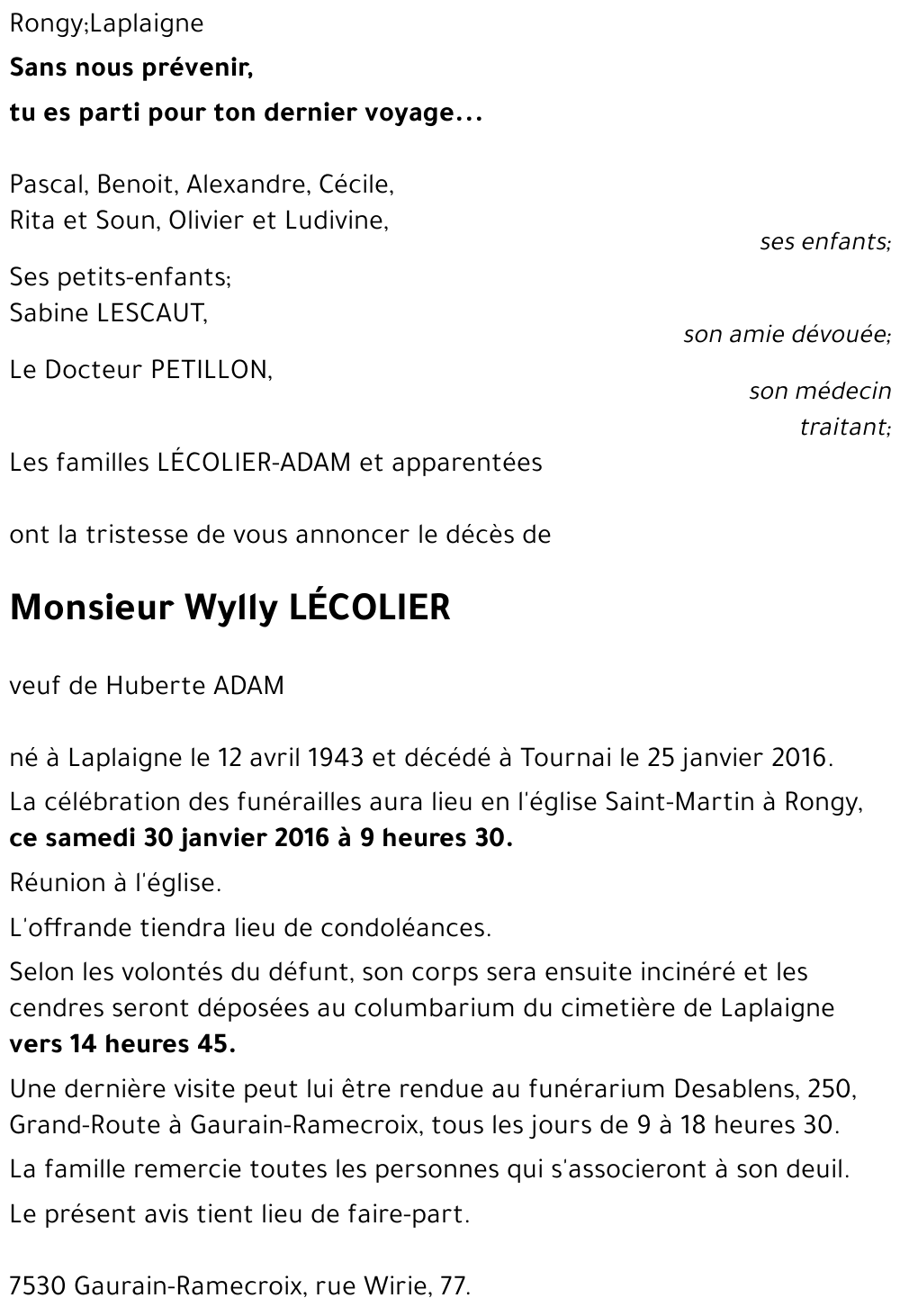 Wylly LÉCOLIER
