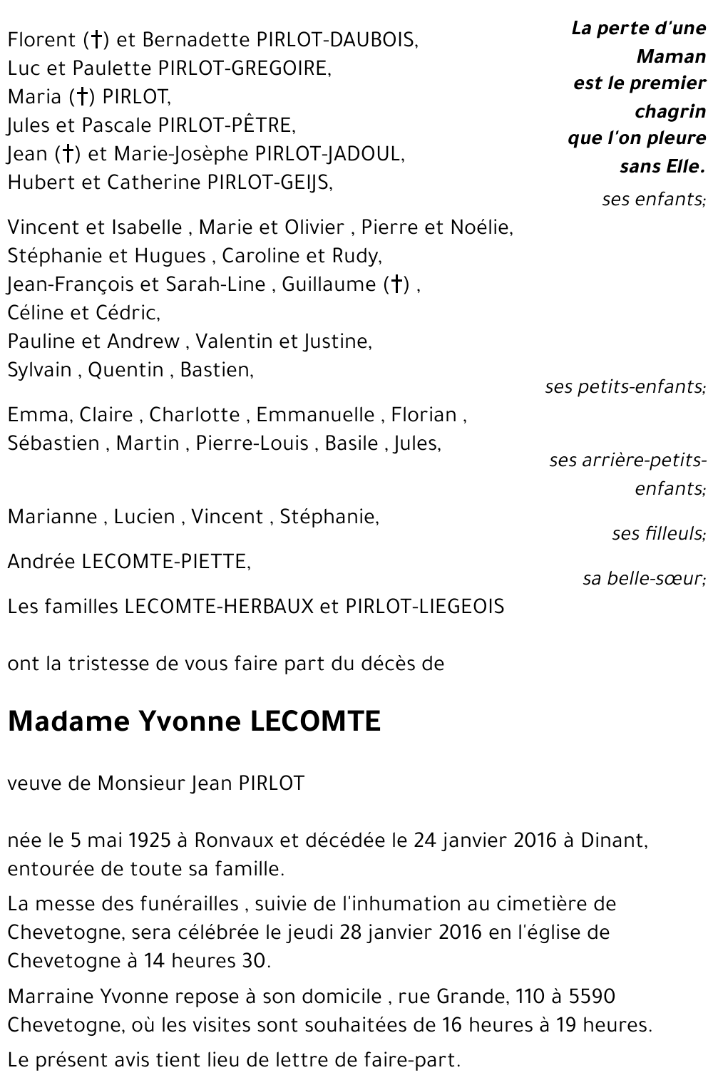 Yvonne LECOMTE