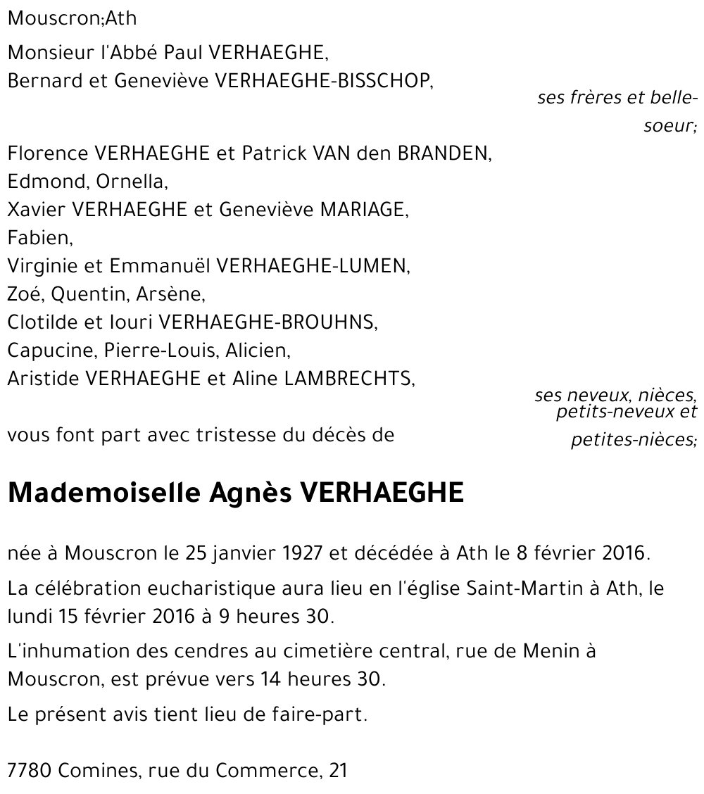 Agnès VERHAEGHE