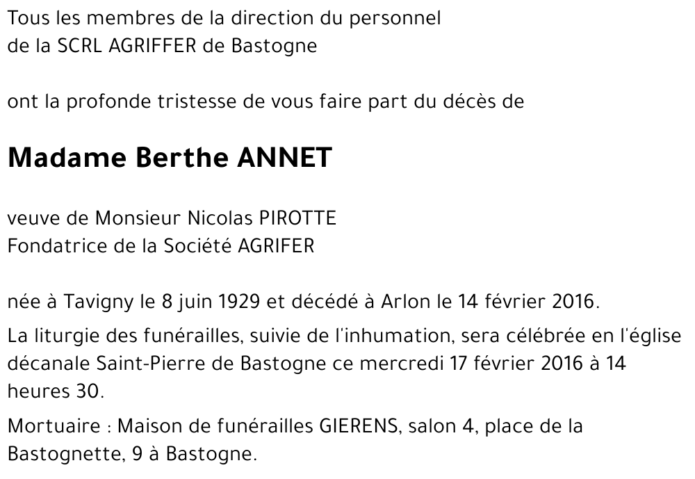 Berthe ANNET