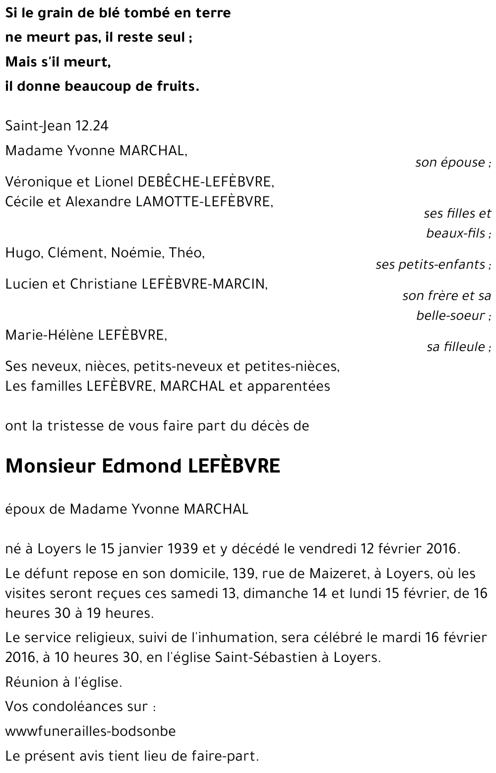 Edmond LEFÈBVRE