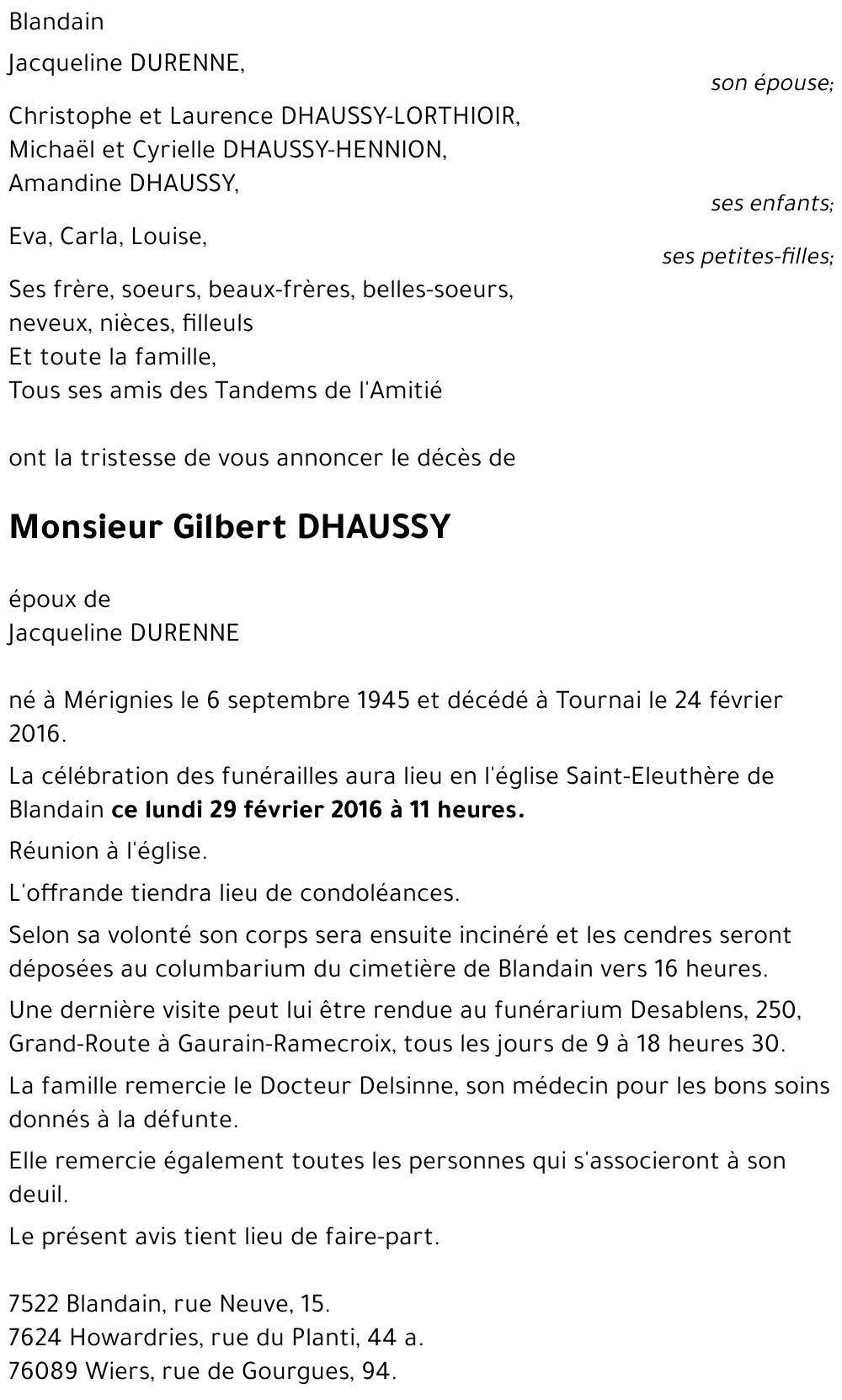 GILBERT DHAUSSY