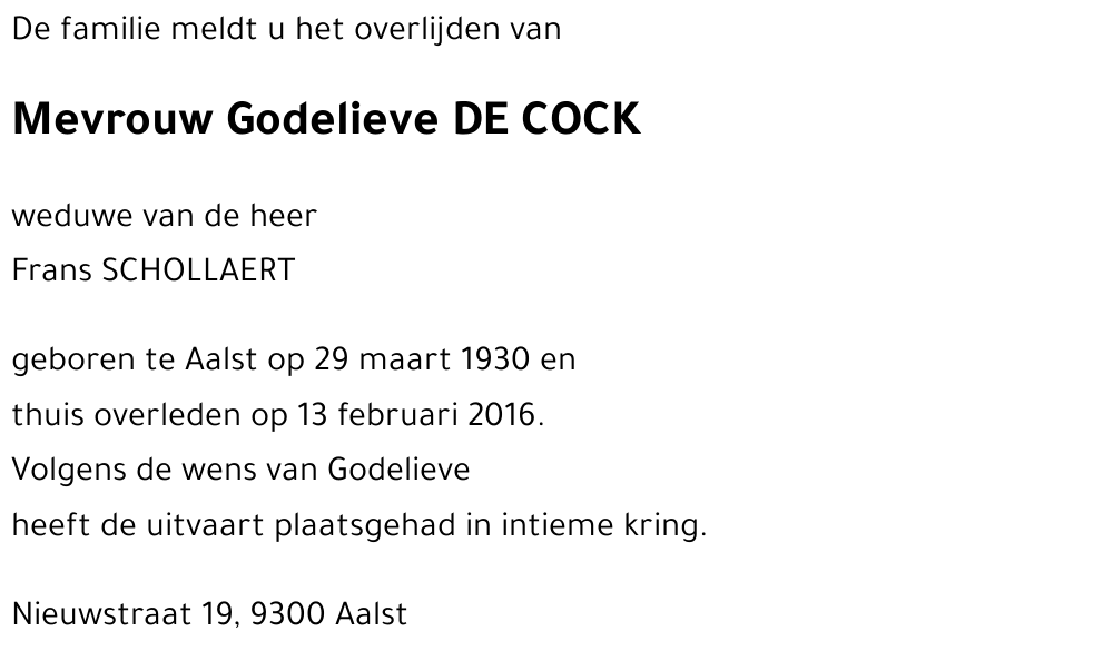 Godelieva DE COCK