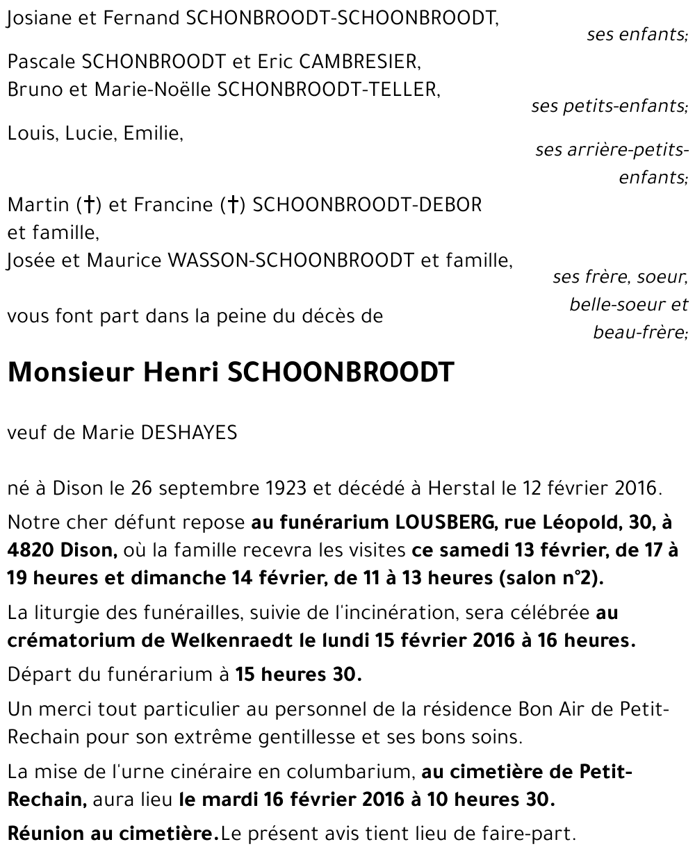 Henri SCHOONBROODT
