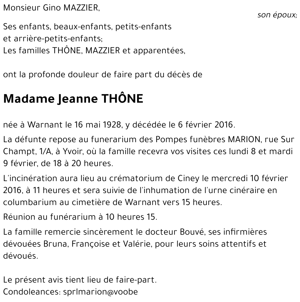 Jeanne THône