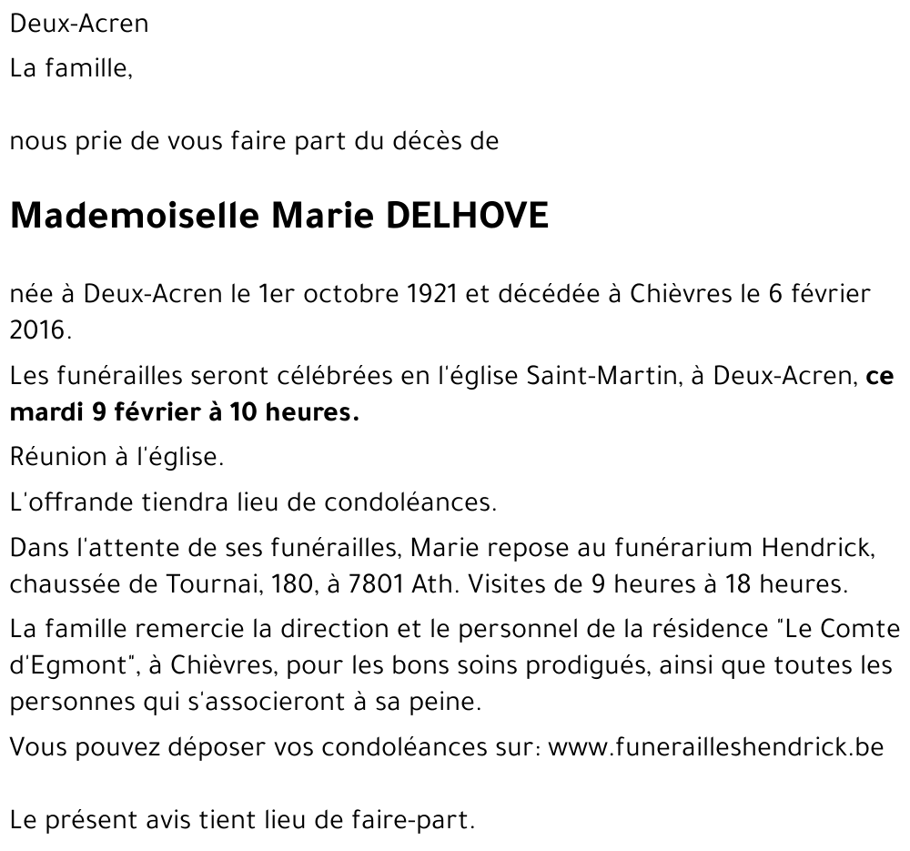 Marie DELHOVE