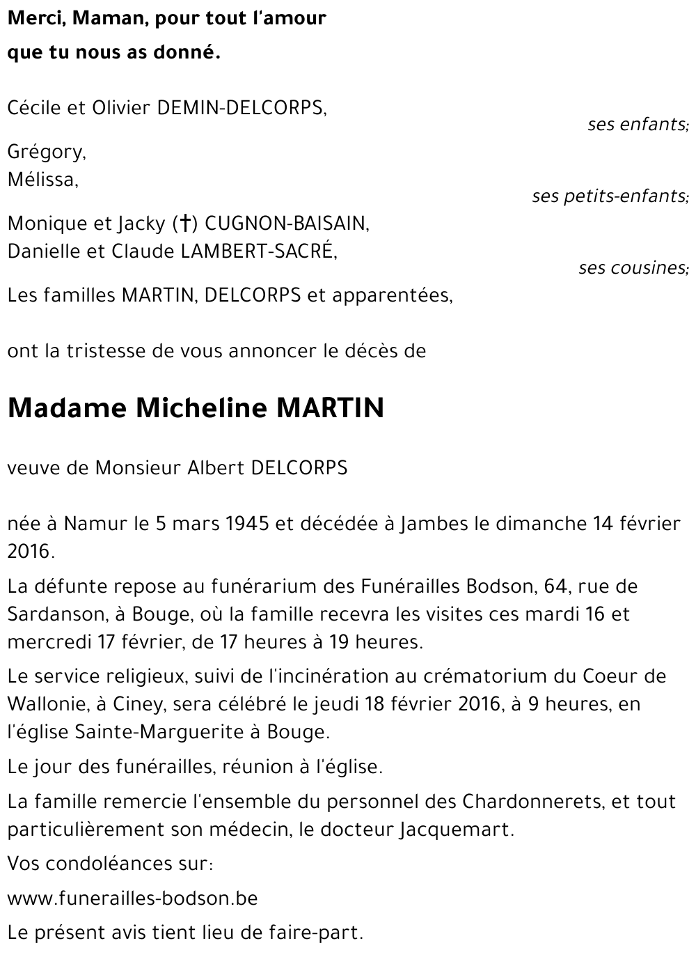 Micheline MARTIN