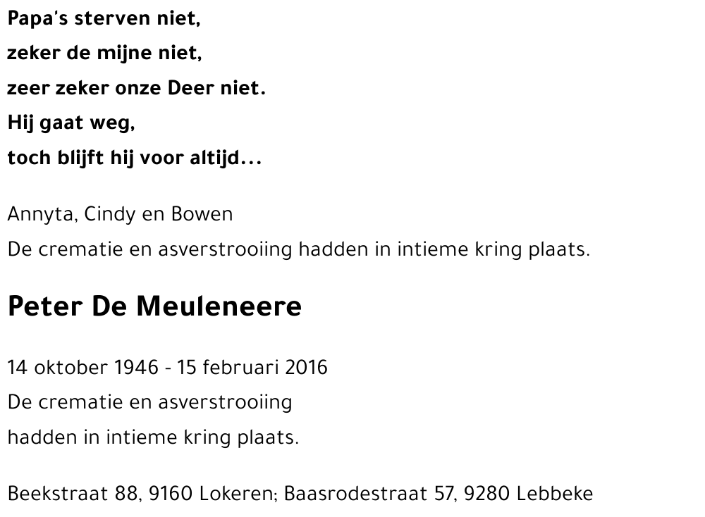 Peter DE MEULENEERE