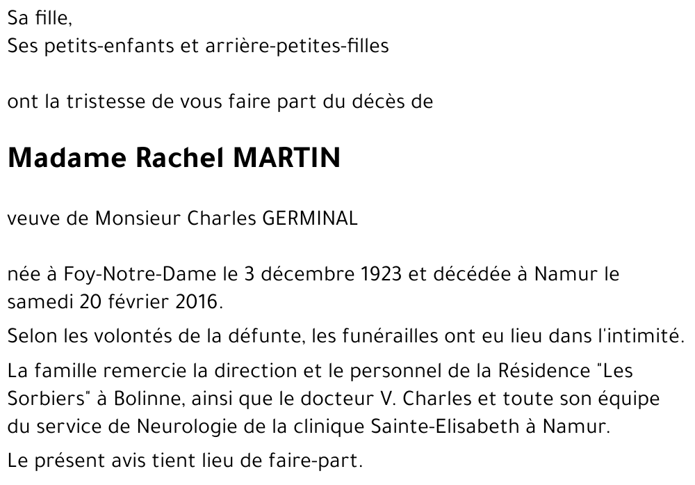 Rachel MARTIN