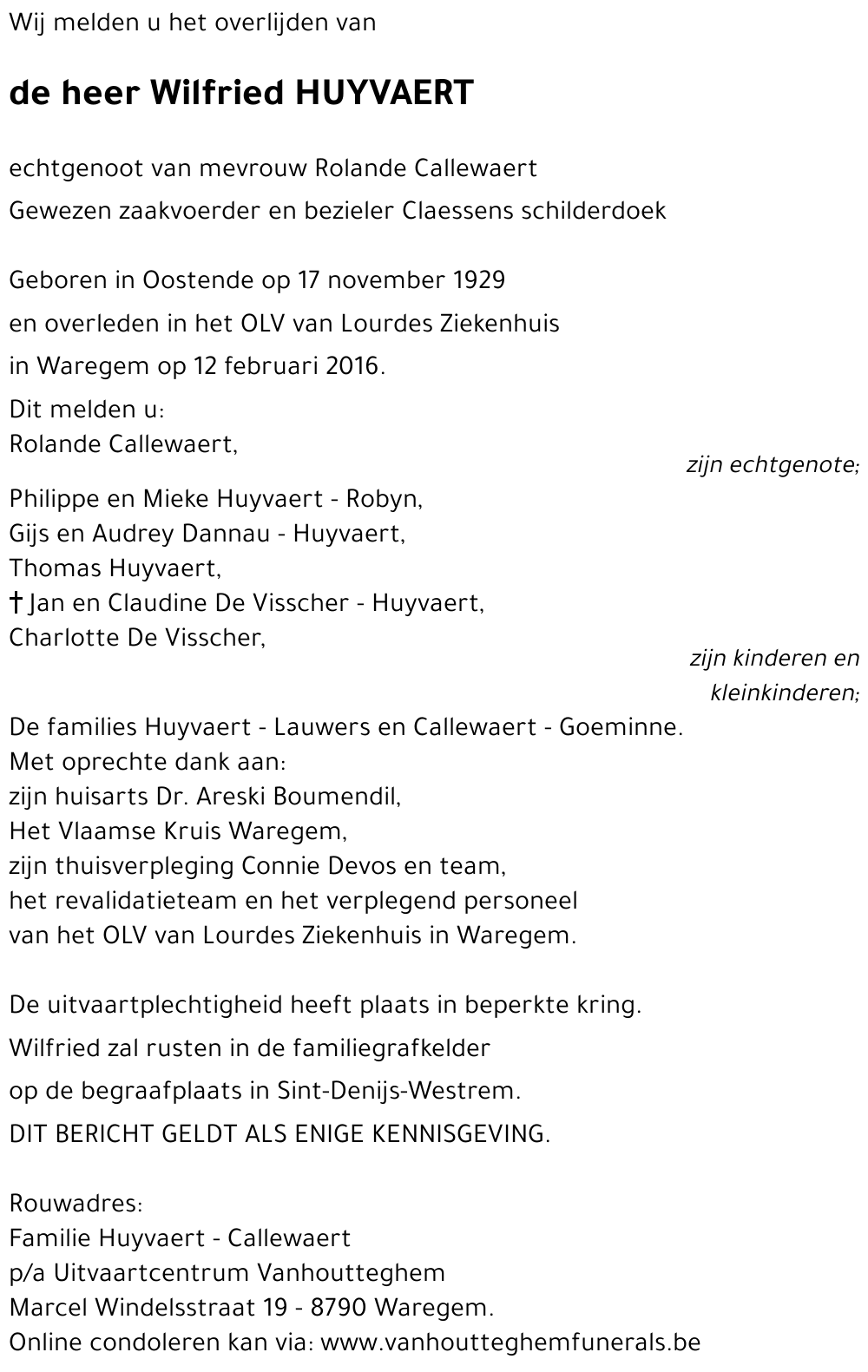Wilfried HUYVAERT