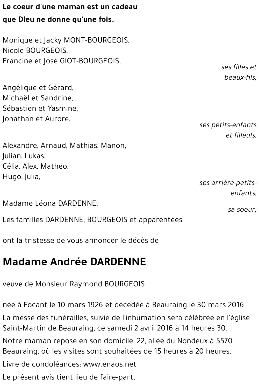 Andrée DARDENNE