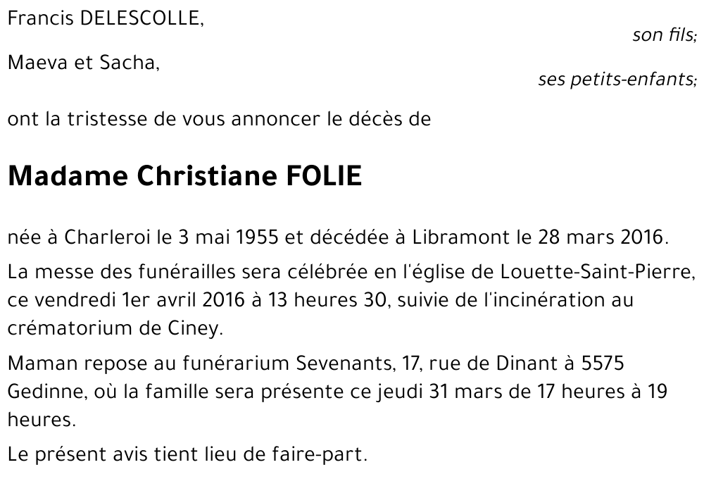 Christiane FOLIE