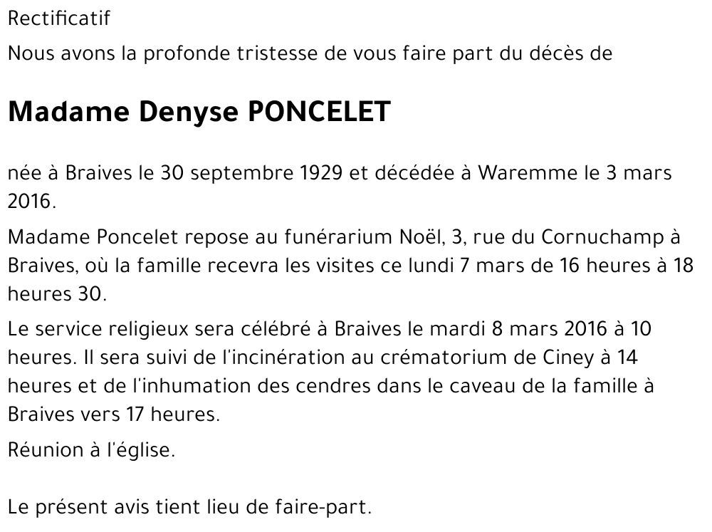 Denyse PONCELET