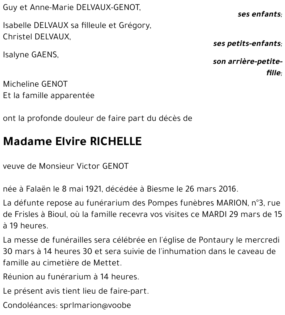 Elvire RICHELLE