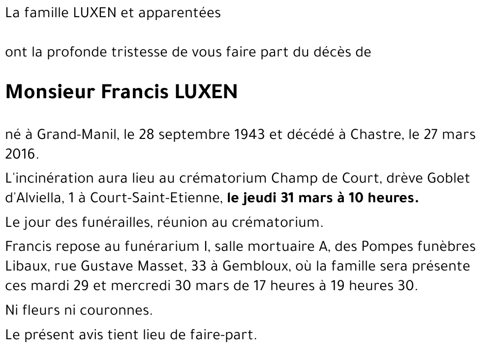 Francis LUXEN