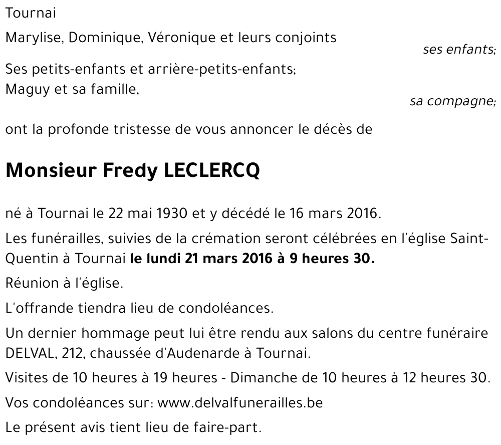 Fredy LECLERCQ