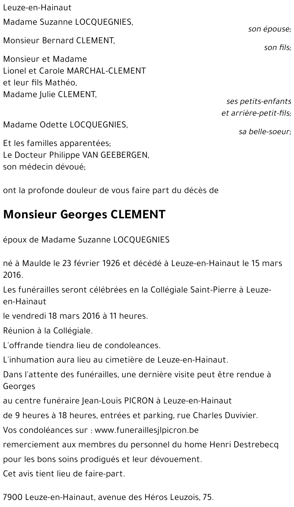 Georges CLEMENT