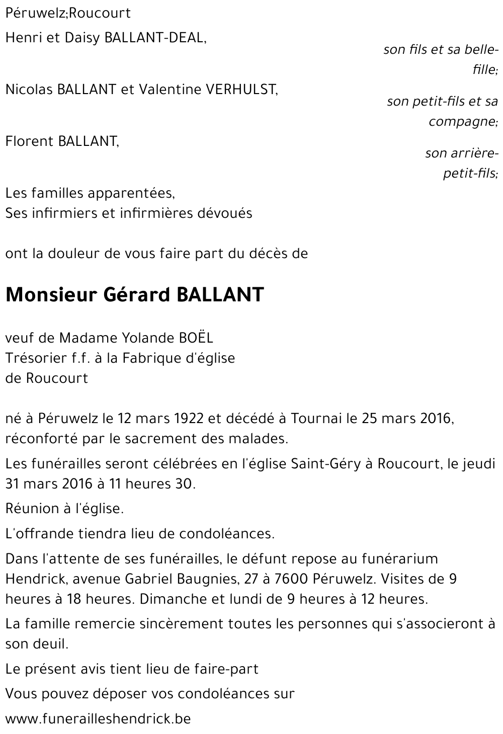 Gérard BALLANT