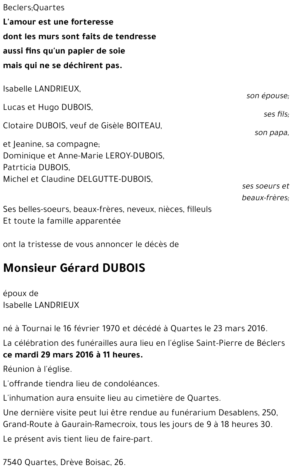 Gérard DUBOIS