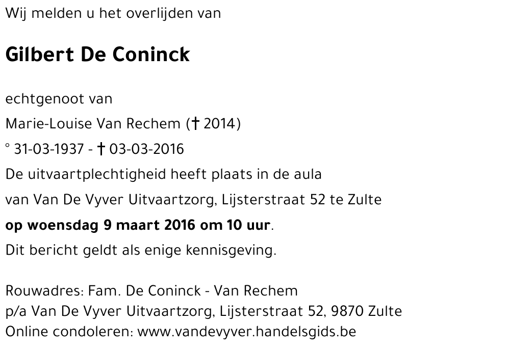 Gilbert De Coninck