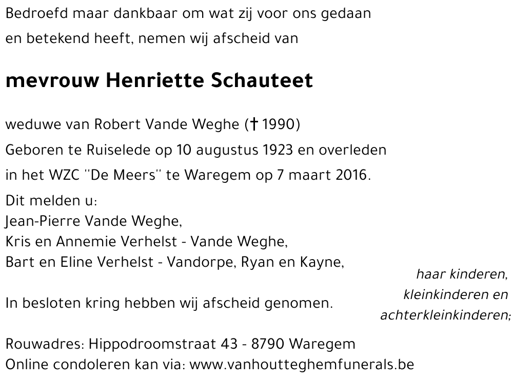 Henriette SCHAUTEET